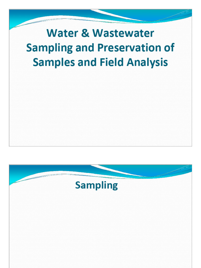 Water Sampling Techniques and Guidelines | PDF | Sampling (Statistics ...
