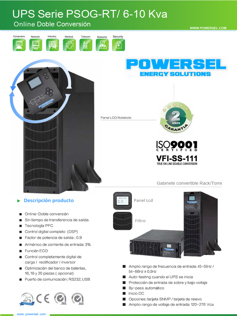 Ups Serie Psog-Rt (6-10 Kva) | PDF | Manufactured Goods | Computer ...