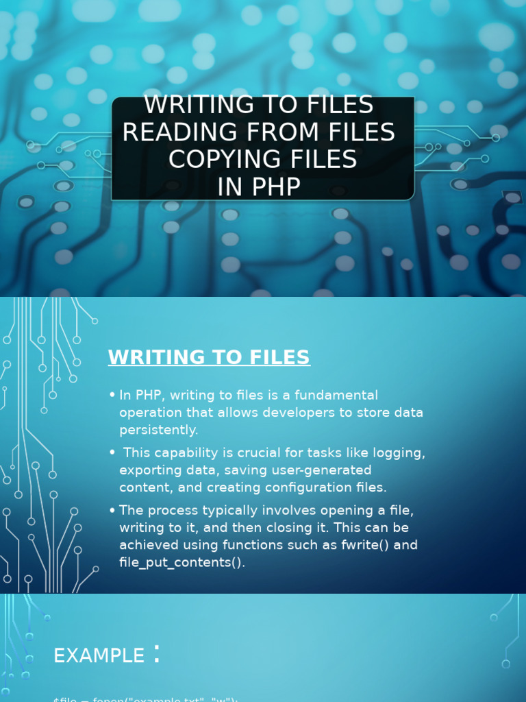PHP File Operations: Read, Write, Copy | PDF