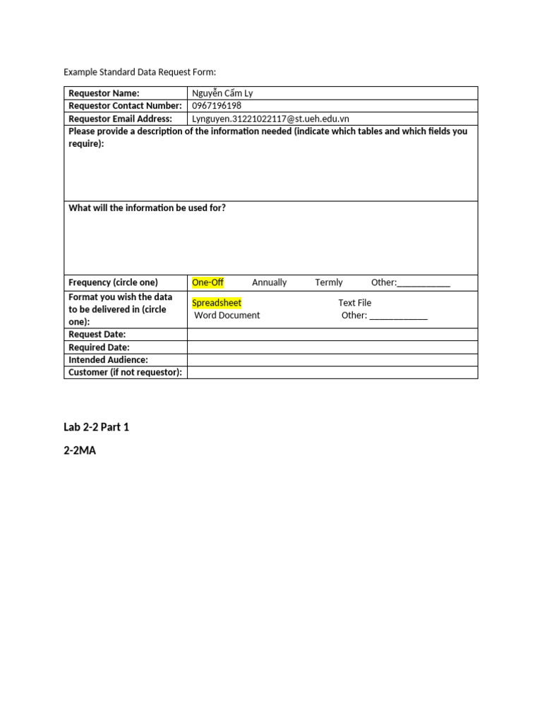 Data Request Form & Analysis Summary | PDF | Sales | Applied Mathematics