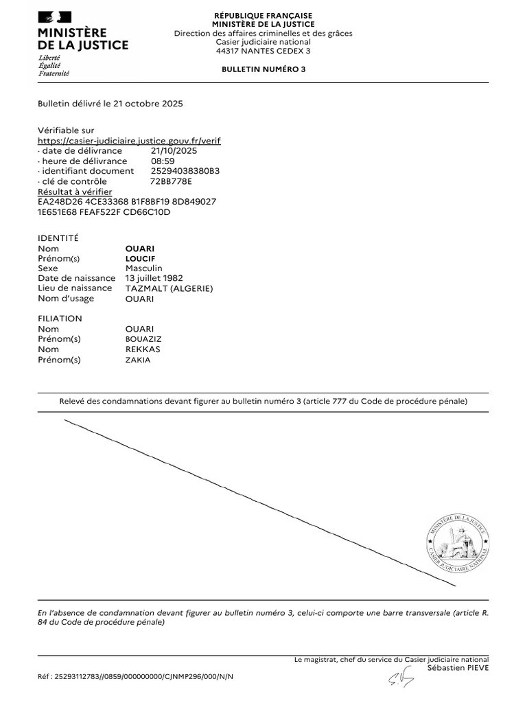 Bulletin numéro 3 de casier judiciaire | PDF | Union européenne