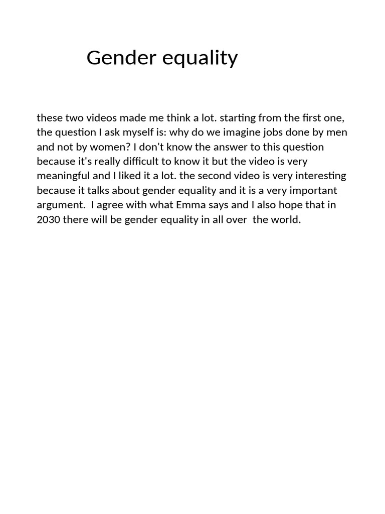 Exploring Gender Equality Perspectives | PDF
