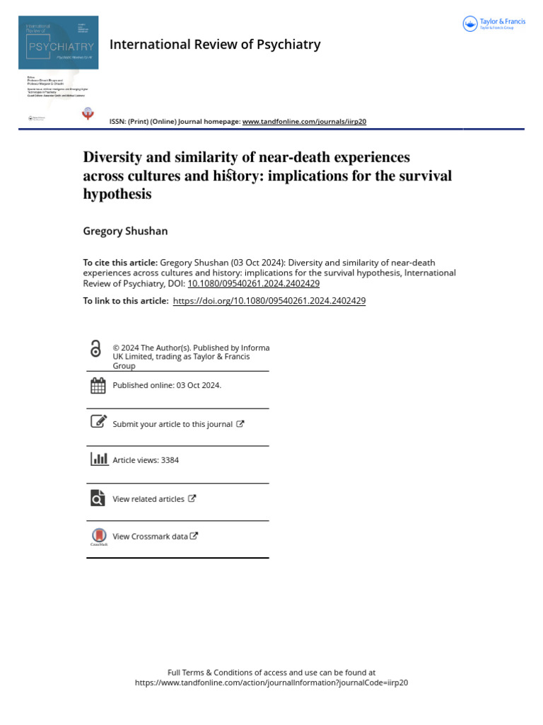NearDeath Experiences Cultural Insights PDF Afterlife Consciousness