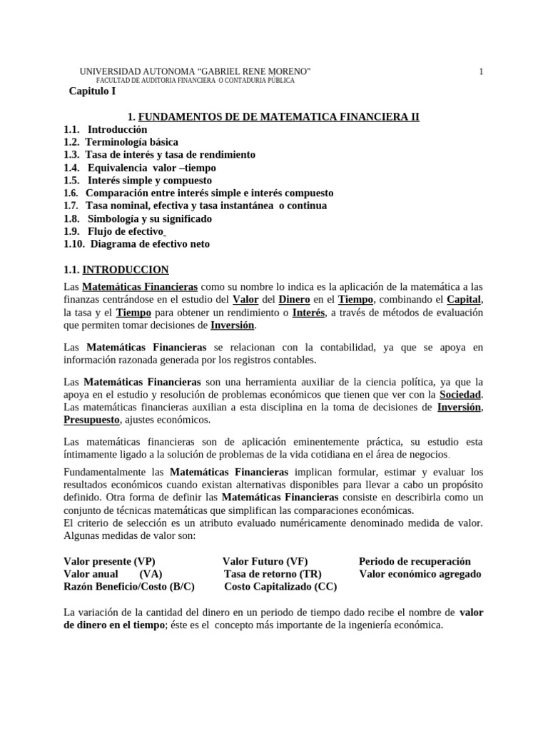Fundamentos de Matemática Financiera II | PDF | Interés | Finanzas ...