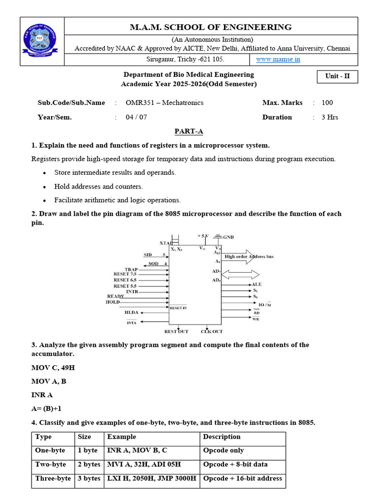 8085 Microprocessor Instruction Set Guide | PDF | Analog To Digital ...