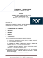 Agenda 1ra Sesión Descentralizada en Yanahuara - Arequipa  (18-05-2012)