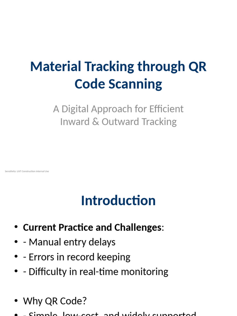 QR Code Tracking for Material Management | PDF