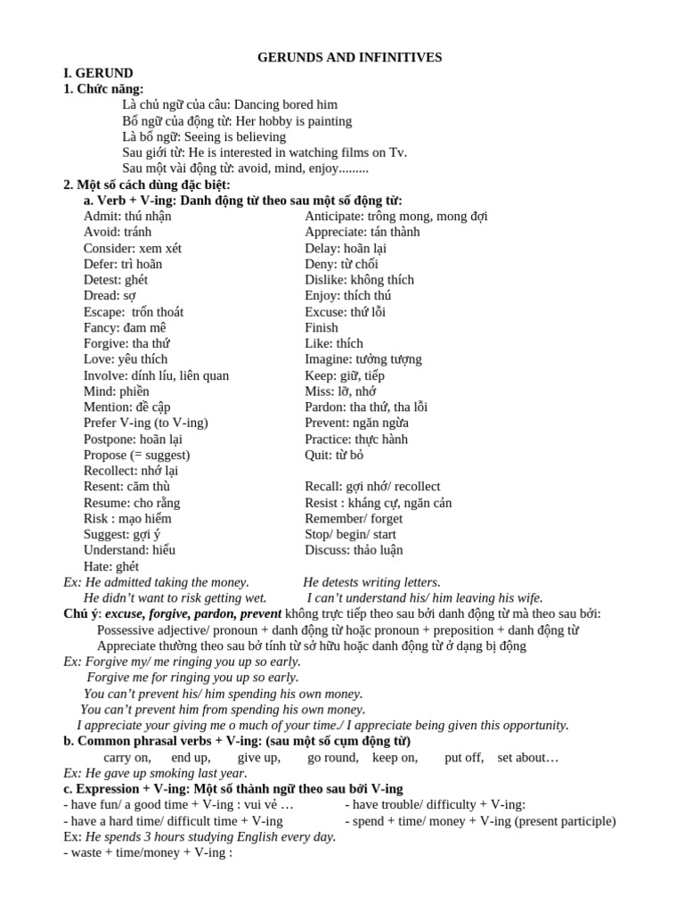 Gerunds and Infinitives | PDF