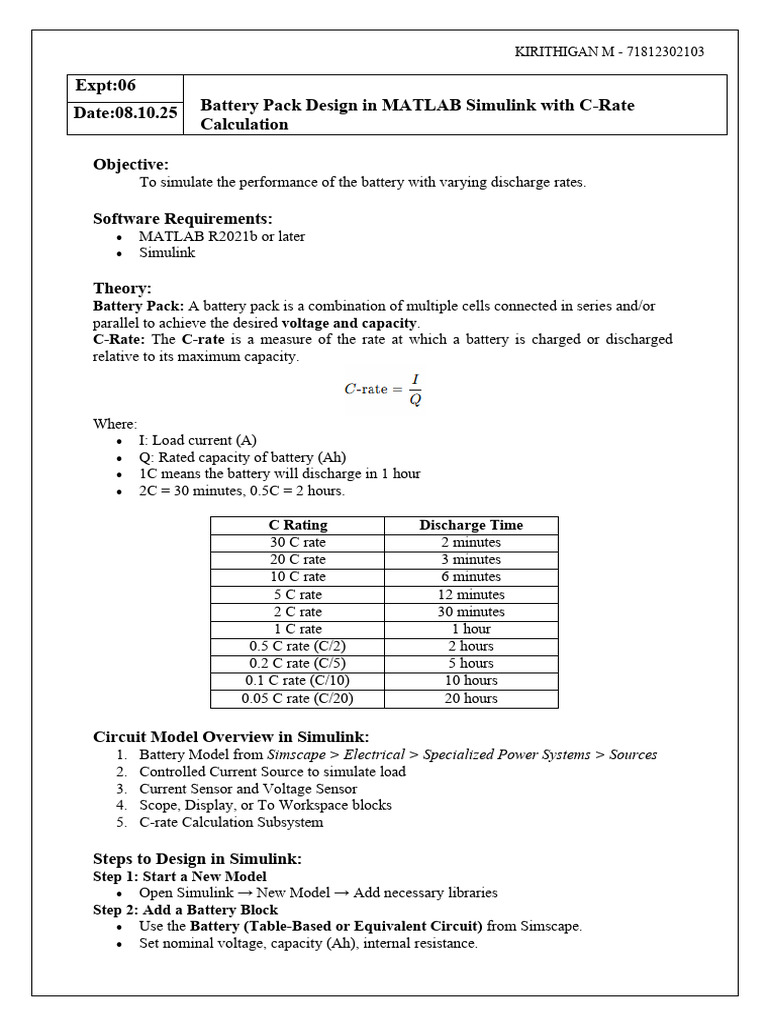 Battery Pack Design in MATLAB Simulink With C - Cbts | PDF | Battery ...