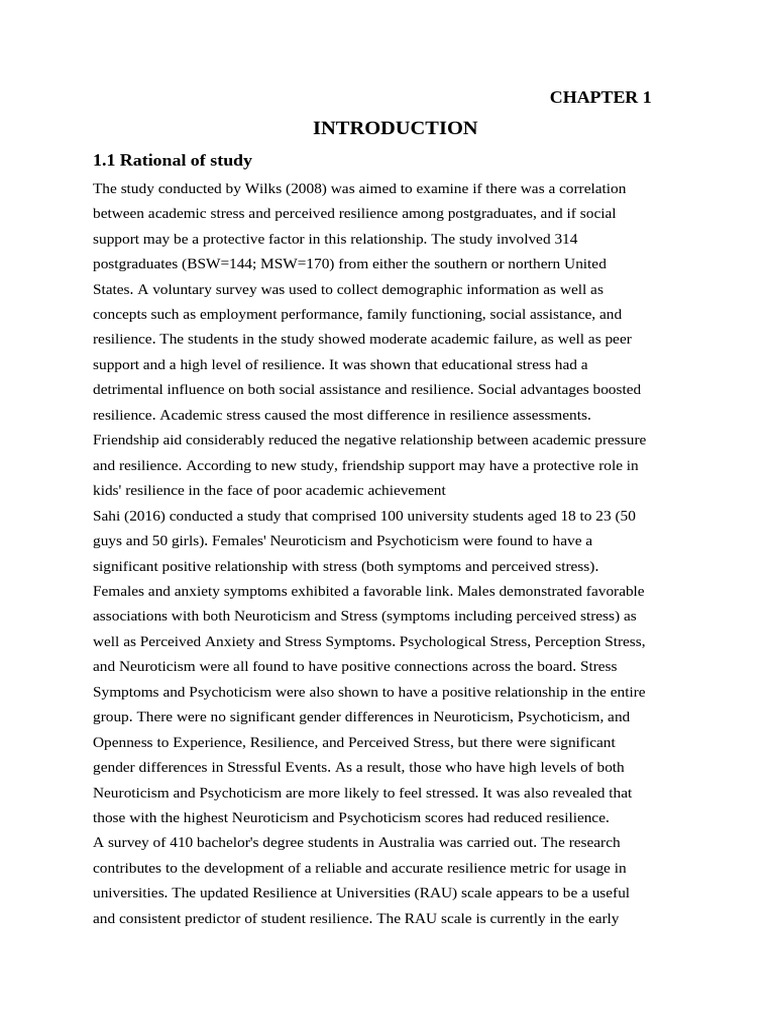 Impact of Personality on Academic Resilience | PDF | Psychological ...