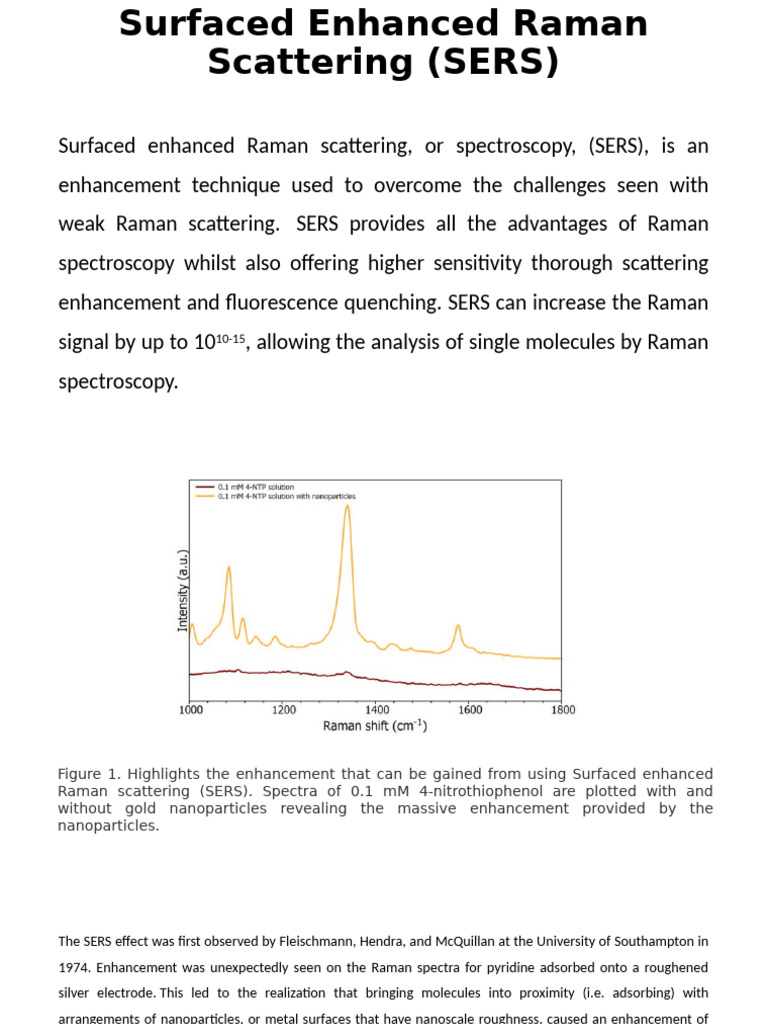 Surfaced Enhanced Raman Scattering (SERS) | PDF
