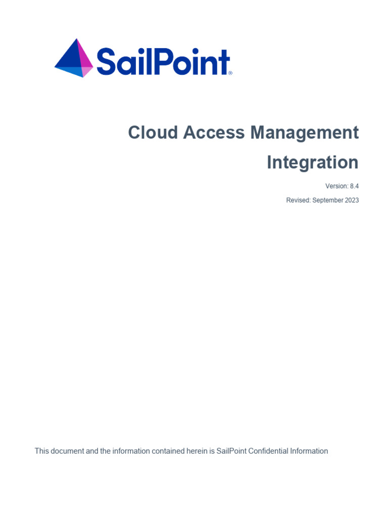 8.4 IdentityIQ Cloud Access Management Integration | PDF | Cloud ...