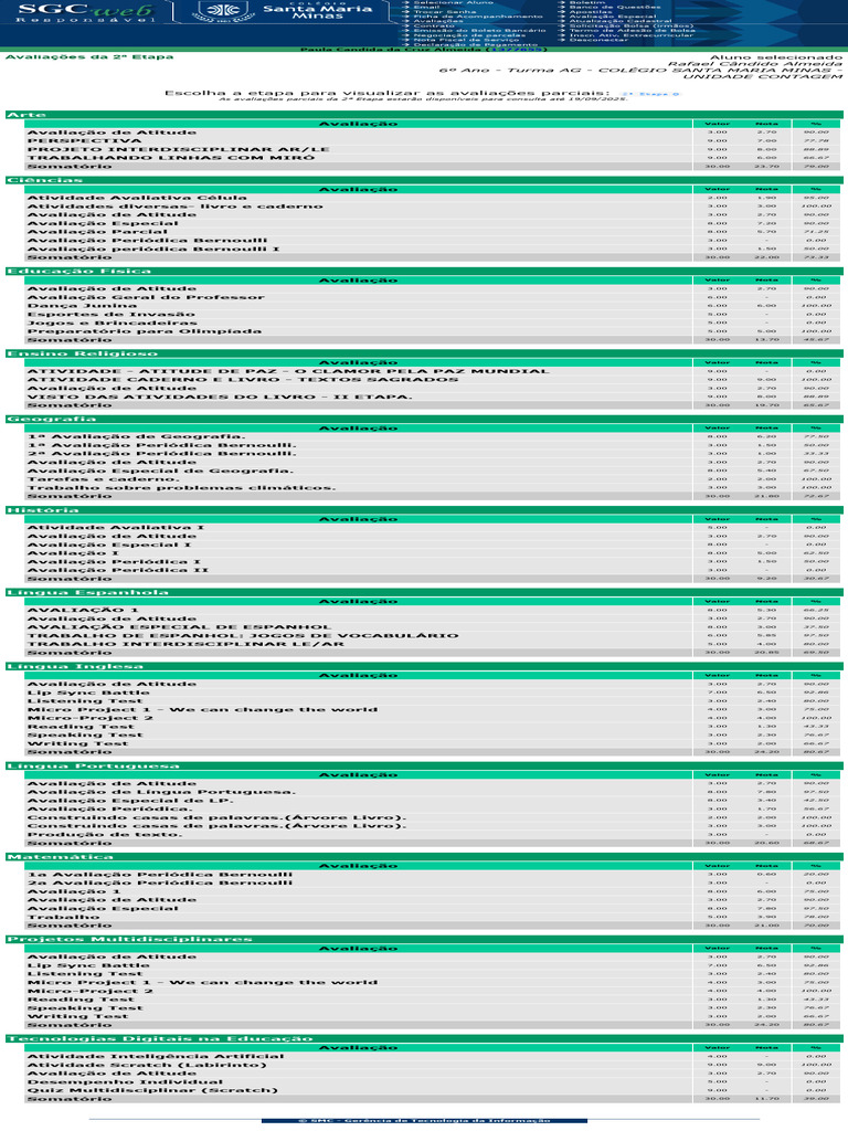 SGC - Sistema de Gestão Acadêmica 2 | PDF