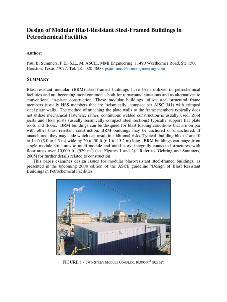 Modular Blast-Resistant Building Design | PDF | Buckling | Structural Steel