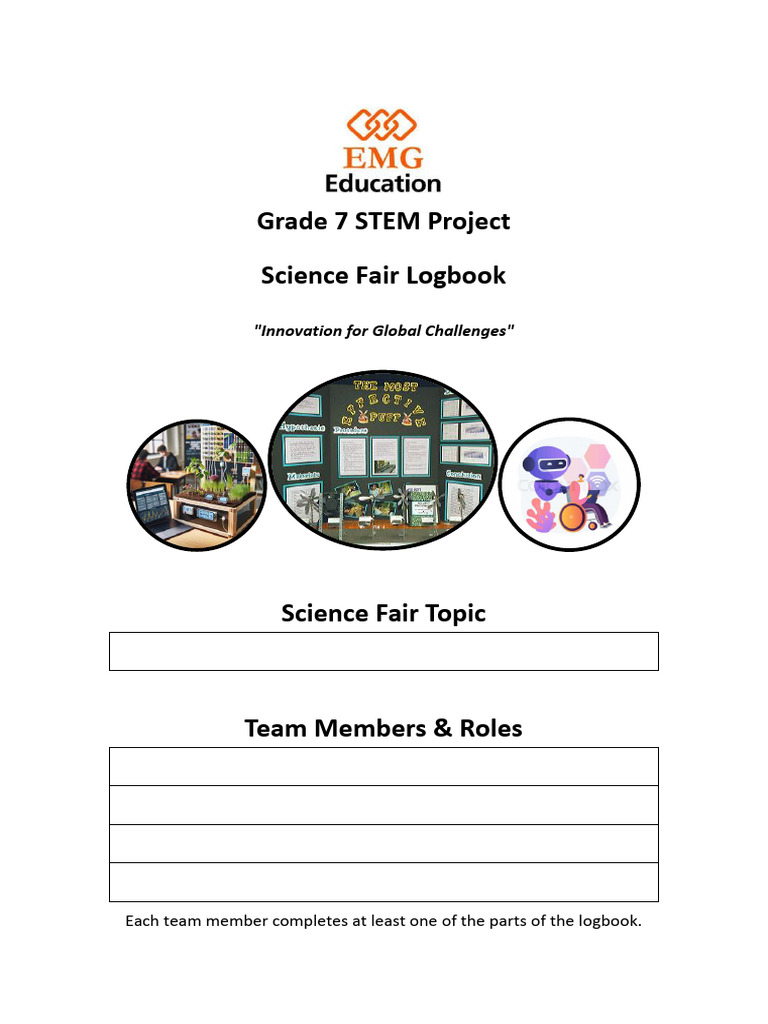 Grade 7 STEM Project Logbook Guide | PDF