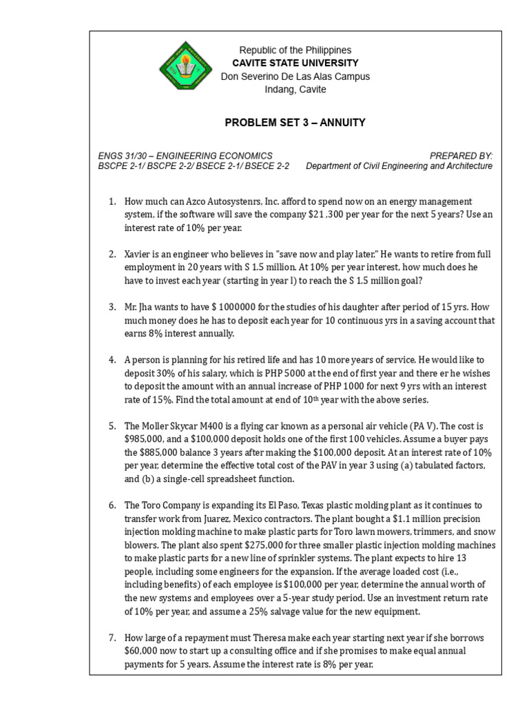 Econ - Problem Set 3 | PDF | Interest | Economies