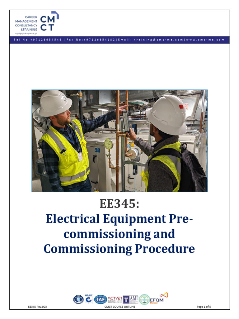 Electrical Equipment Commissioning Course | PDF | Insulator ...