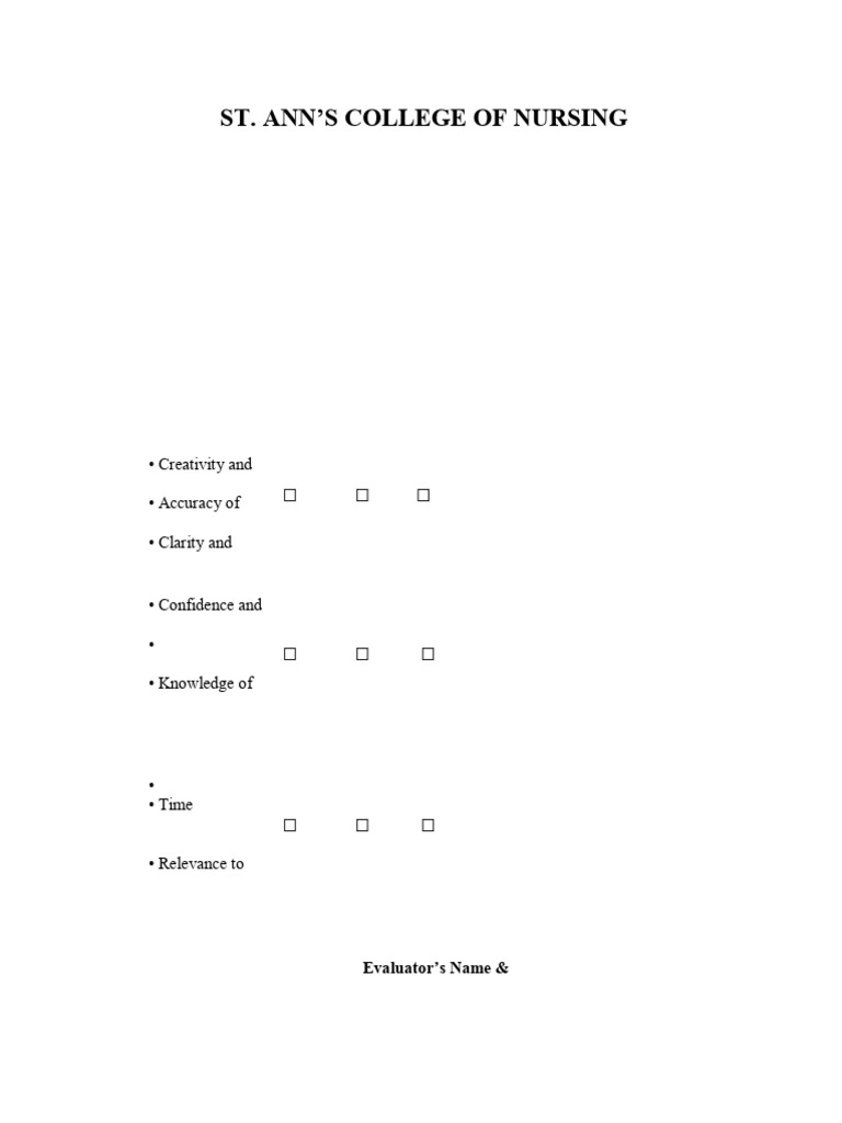 Nutrition Program Evaluation Form | PDF