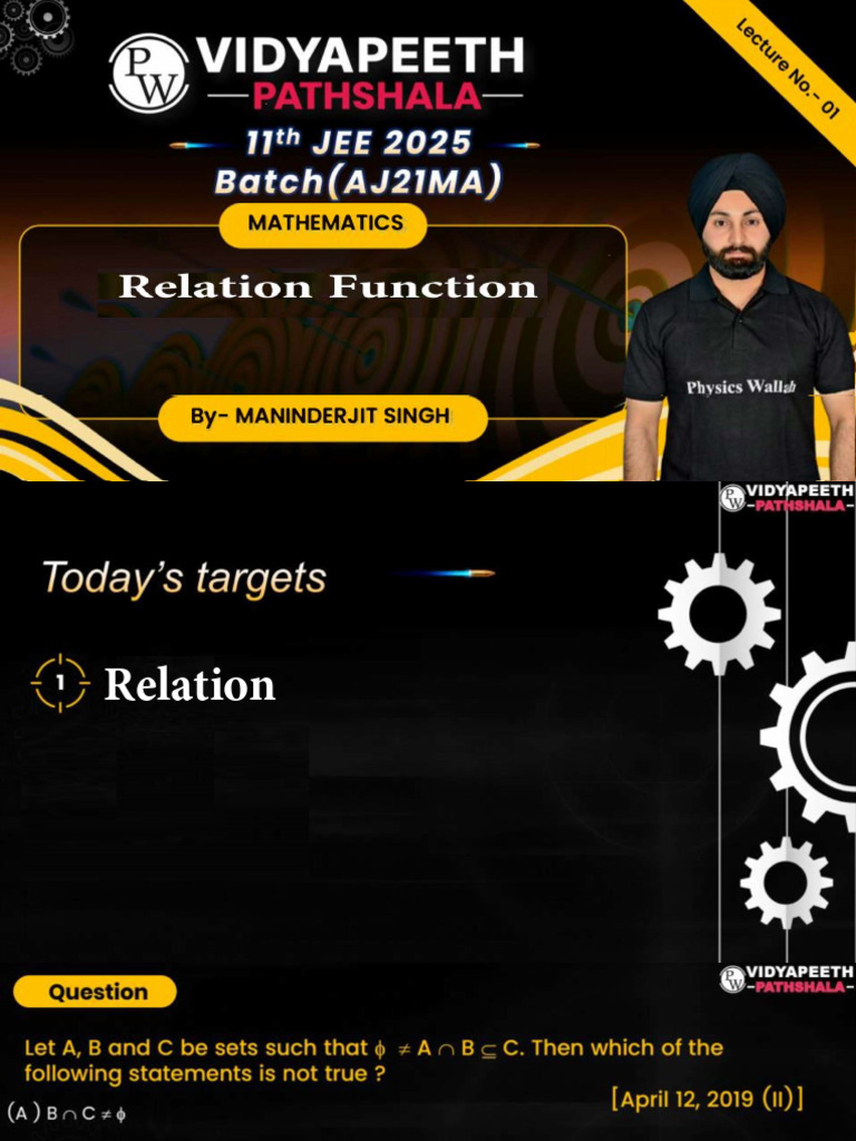 Relation Function - 01 Class Notes | PDF