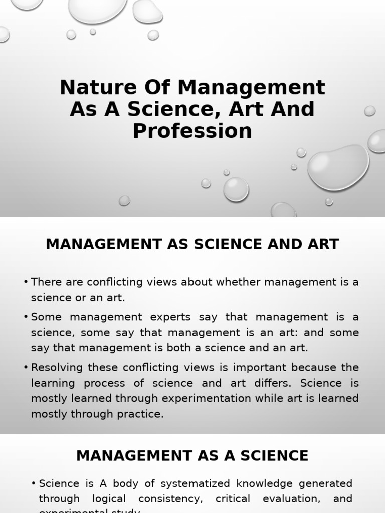 Management: Science, Art, and Profession | PDF | Science | Knowledge