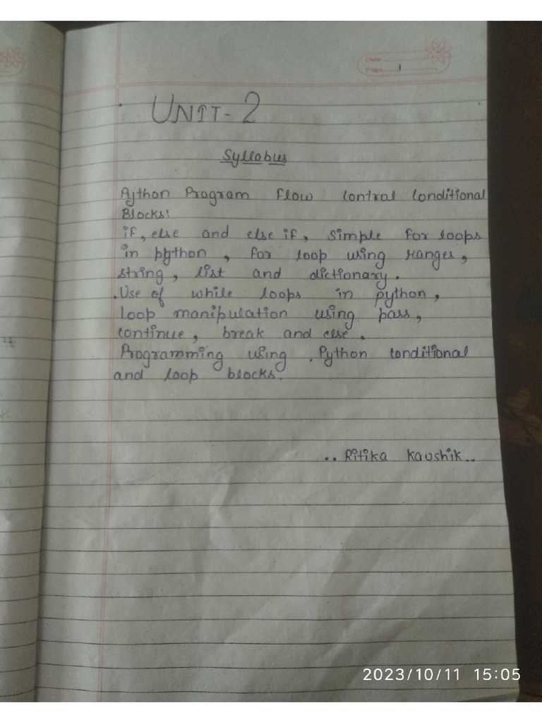 UNIT 2 Notes Python | PDF