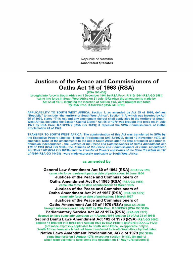 Justices of the Peace Act Overview | PDF | Affidavit | Justice Of The Peace