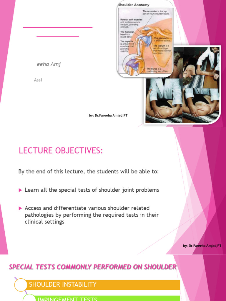 Shoulder Special Tests Overview | PDF | Anatomical Terms Of Motion ...