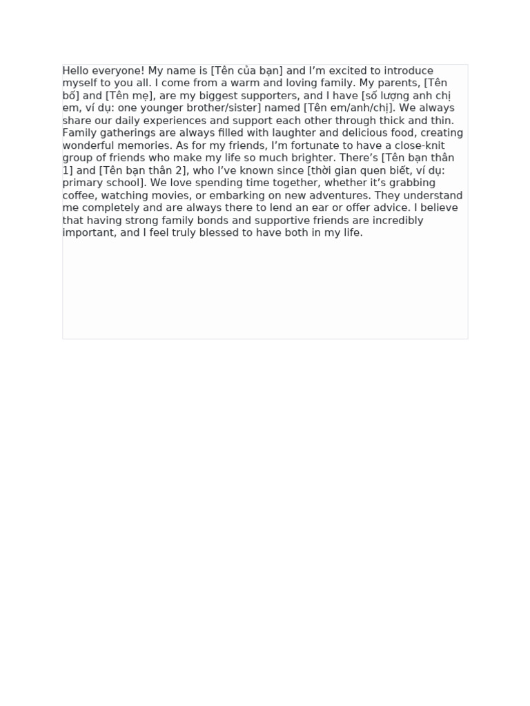My Supportive Family and Friends | PDF