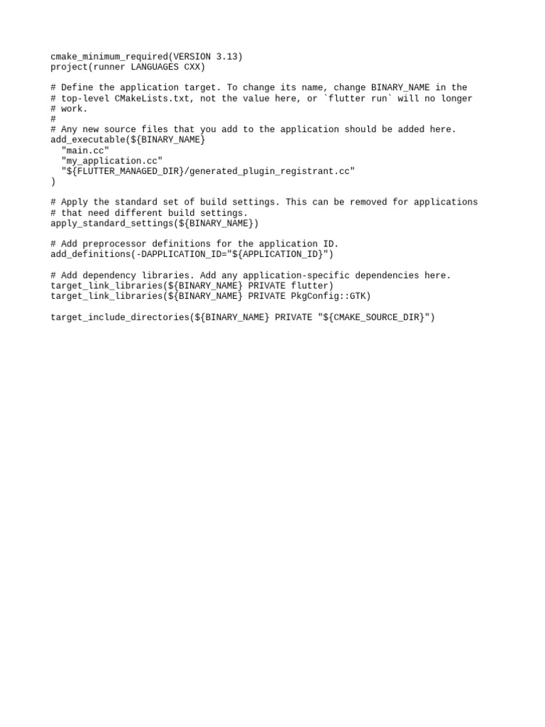 CMake Configuration for Flutter App | PDF