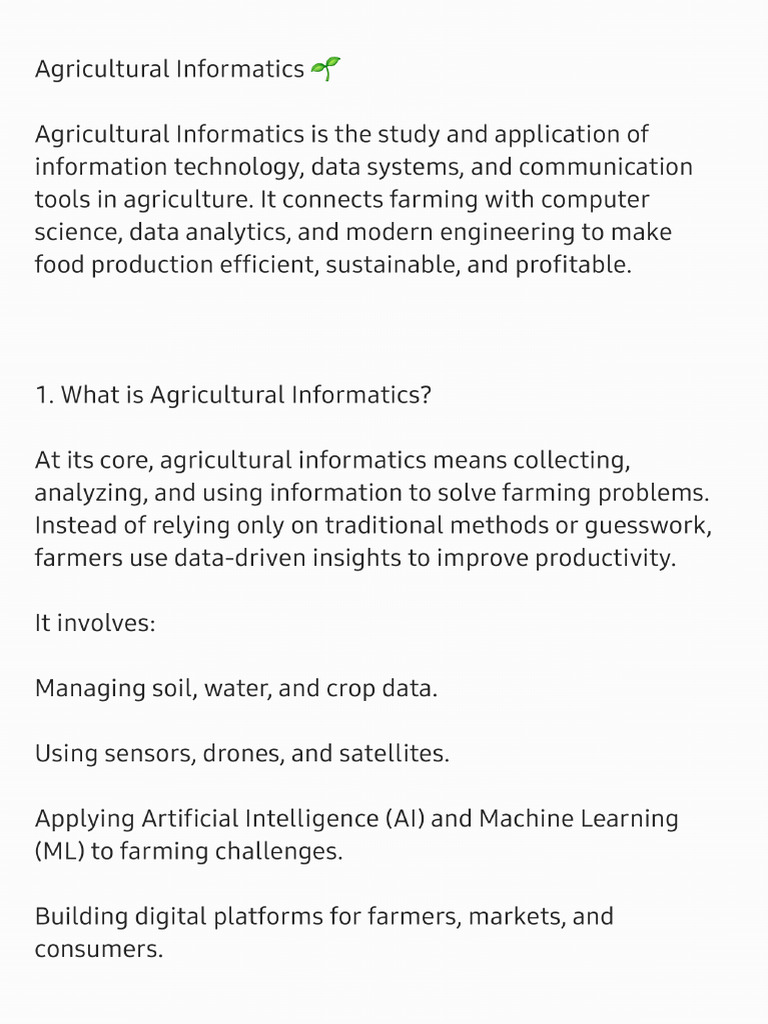 Agricultural Informatics | PDF