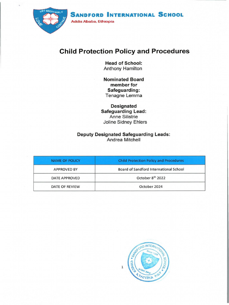 Child Protection Policy Procedures | PDF | Social Ethics | Justice