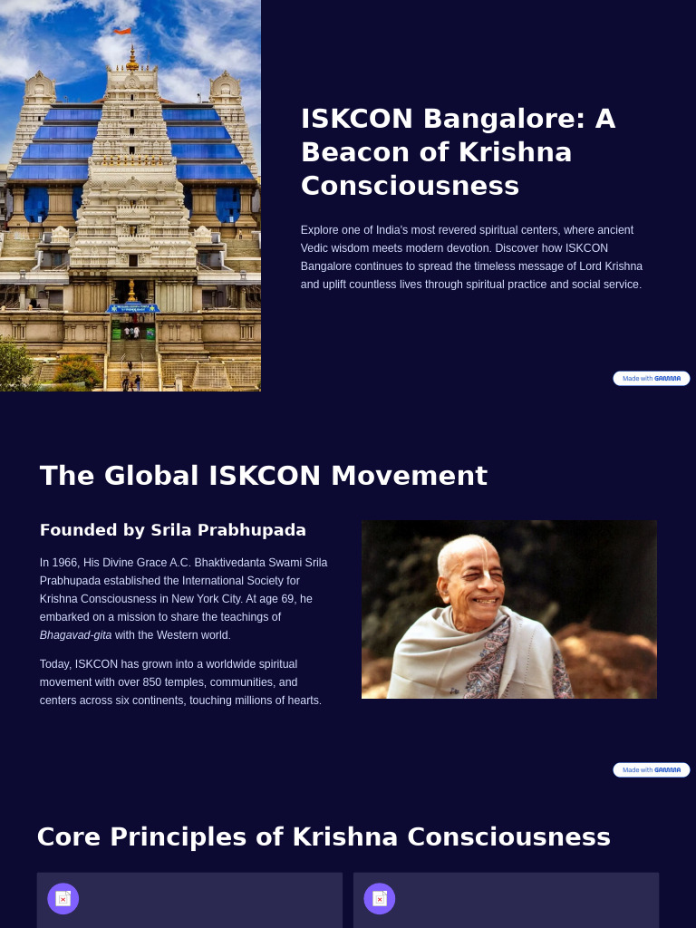 ISKCON Bangalore: Spiritual Hub of Devotion | PDF | Indian Religions ...