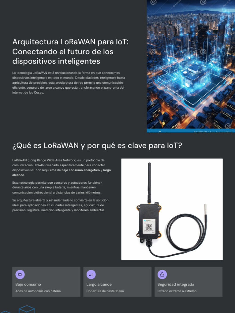 Arquitectura LoRaWAN para IoT Eficiente | PDF | Internet de las Cosas ...