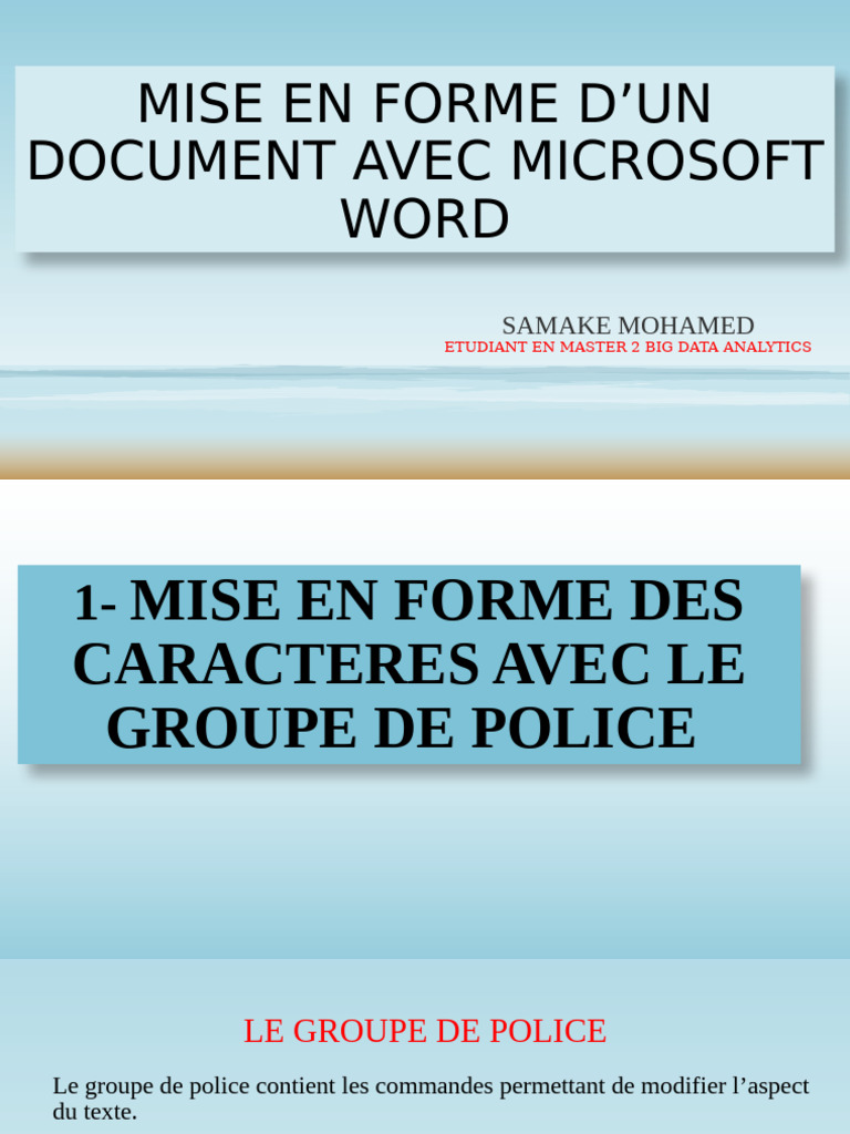 Guide de mise en forme dans Word | PDF | Microsoft Word | Police d'écriture