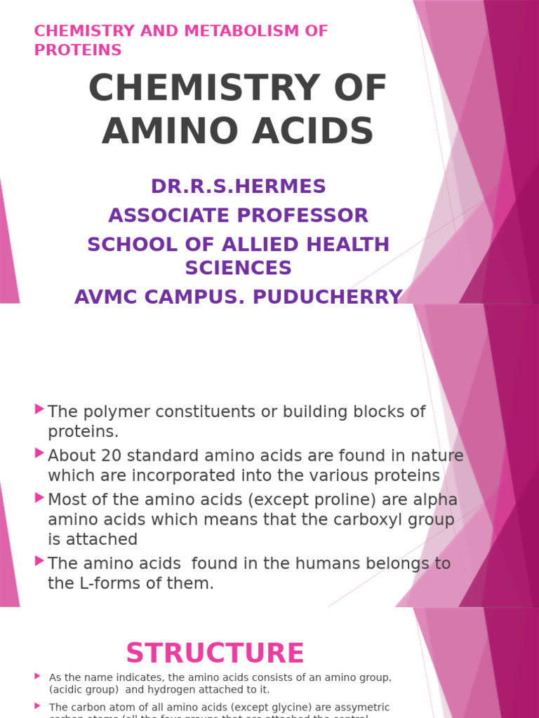 Chemistry of Amino Acids and Proteins | PDF | Amino Acid | Carboxylic Acid