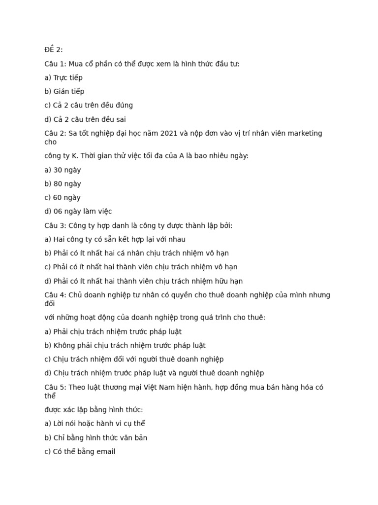 ĐỀ 2 lkd | PDF