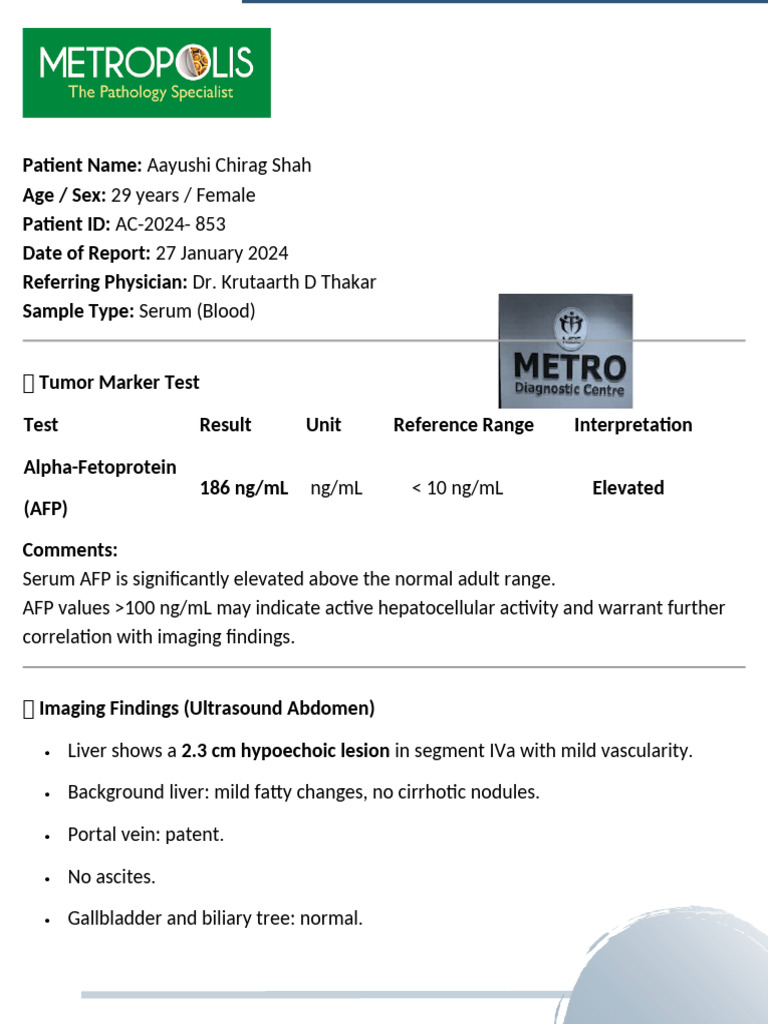 Early-Stage Hepatocellular Carcinoma Report | PDF