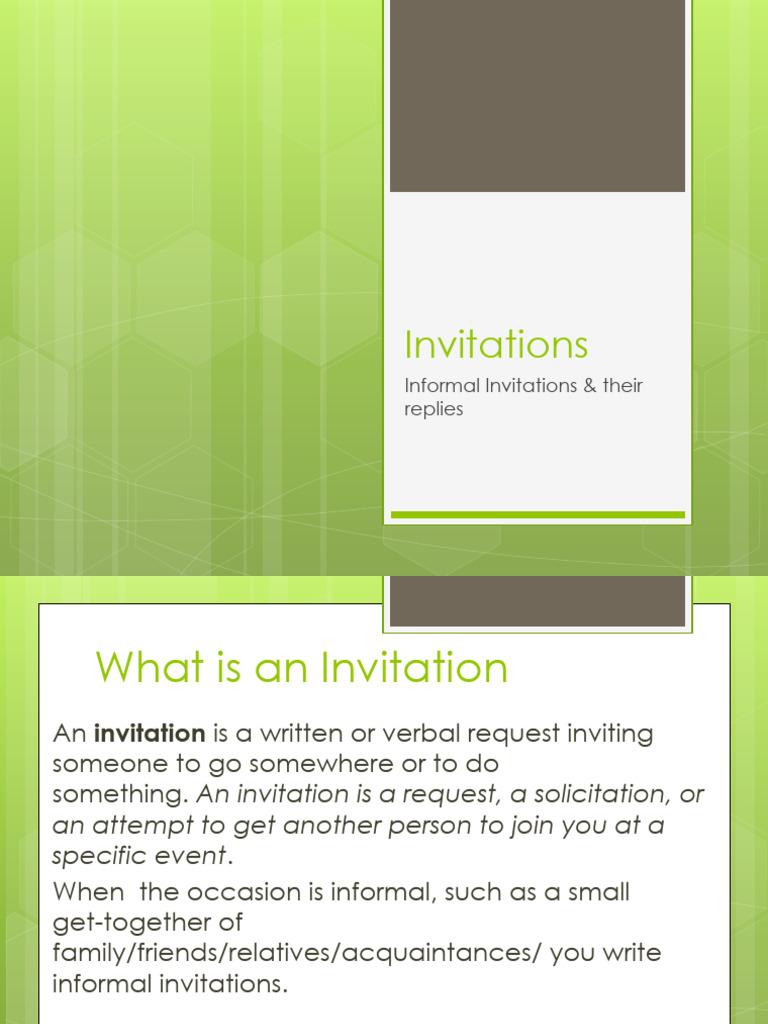 Informal Invitation Guidelines | PDF