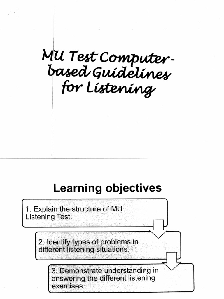 MU TEST Computer-Based Guidelines For Listening | PDF