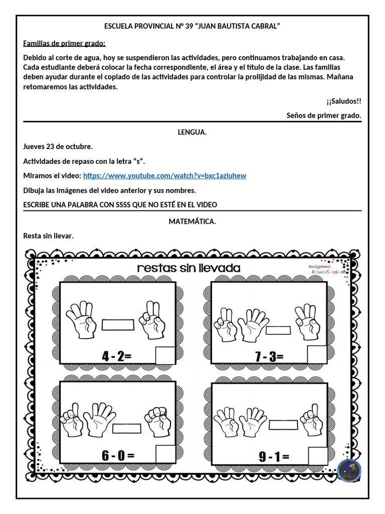 Actividades para Primer Grado 23 de Nov | PDF