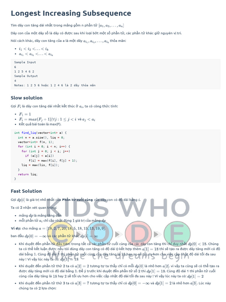 Longest Increasing Subsequence | PDF