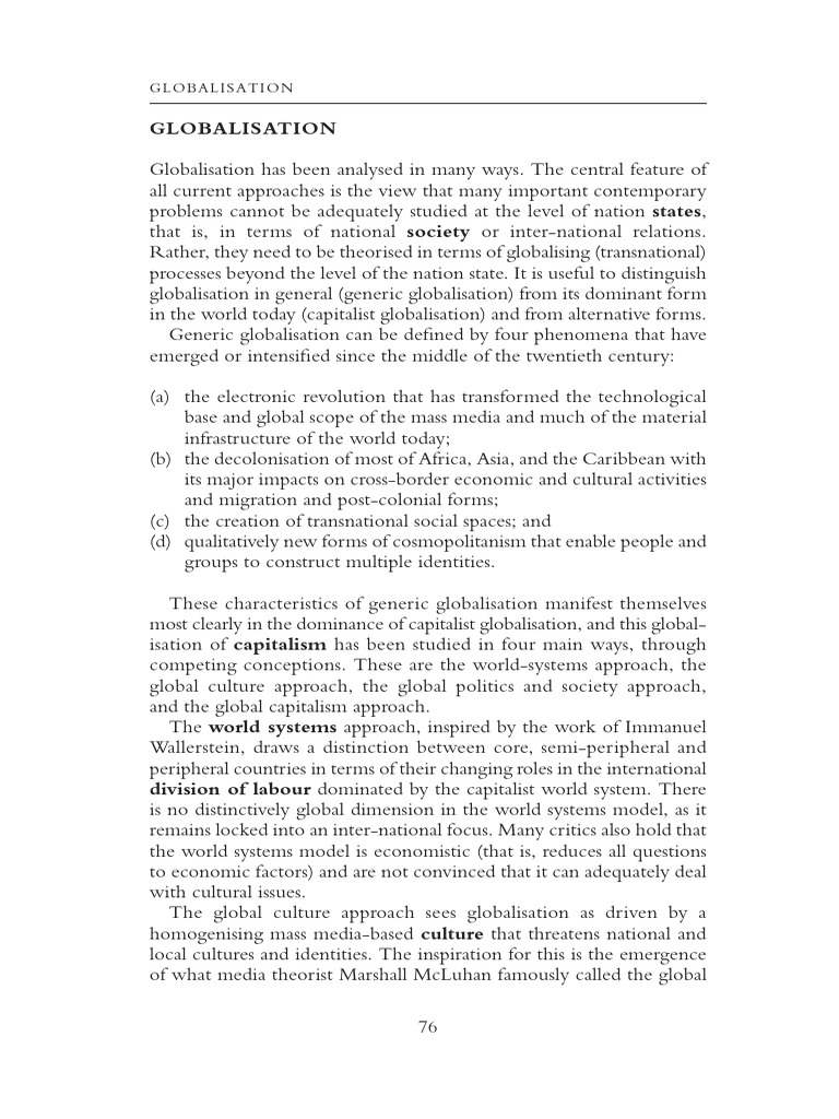 Understanding Globalisation Dynamics | PDF | World Systems Theory ...