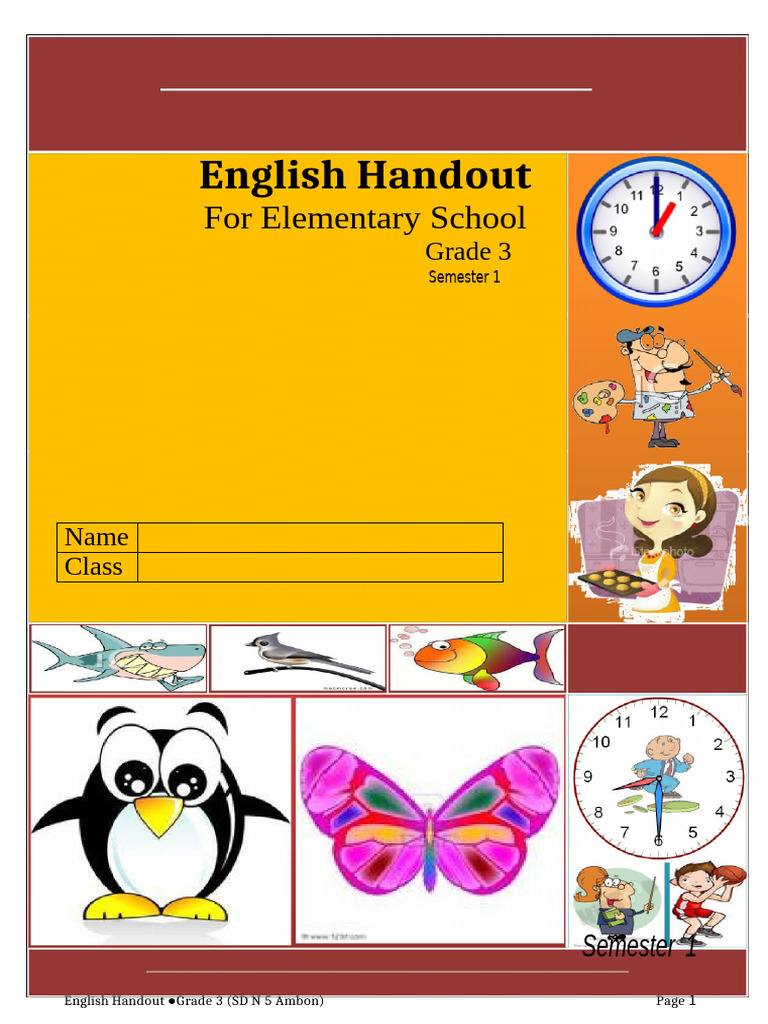 Grade 3 English Learning Handout | PDF