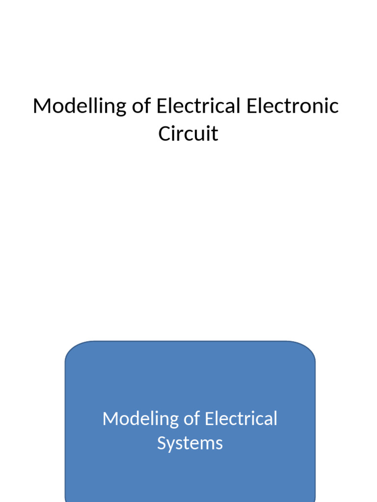 Electrical Circuit Modeling Techniques | PDF | Electrical Network ...