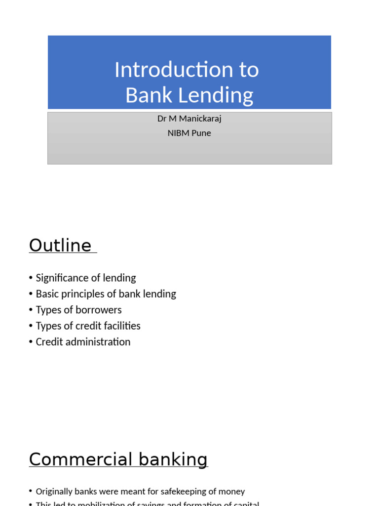 Overview of Bank Lending Principles | PDF | Banks | Credit