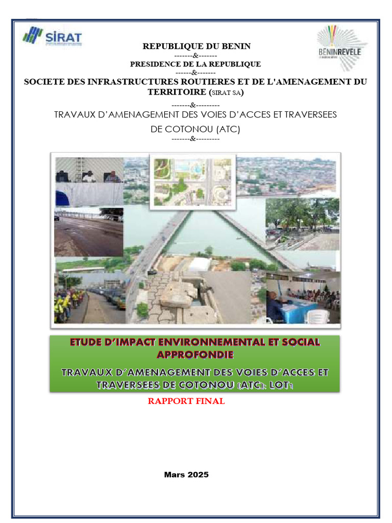 Étude d'Impact sur l'Aménagement de Cotonou | PDF | Environnement ...