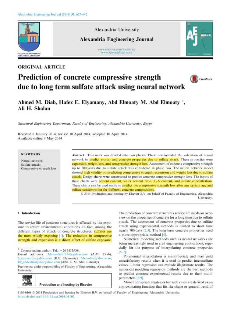 Predicting Concrete Strength Loss from Sulfate Attack | PDF | Concrete ...