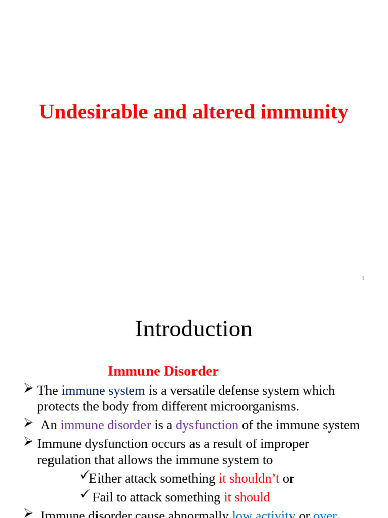 Classification of Altered Immunity | PDF | Immunodeficiency | Immune System