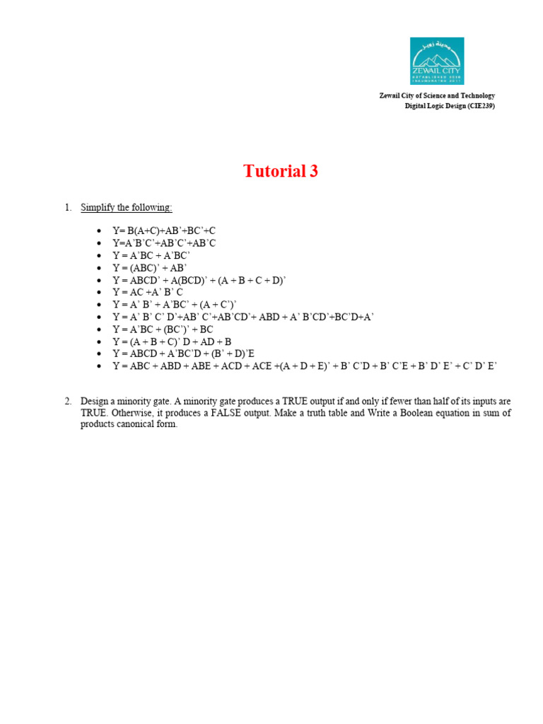 Tutorial 3 | PDF
