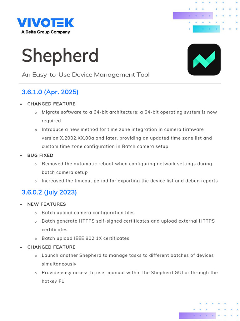 VIVOTEK Shepherd Release Note - 20250331 | PDF | Computer Science ...